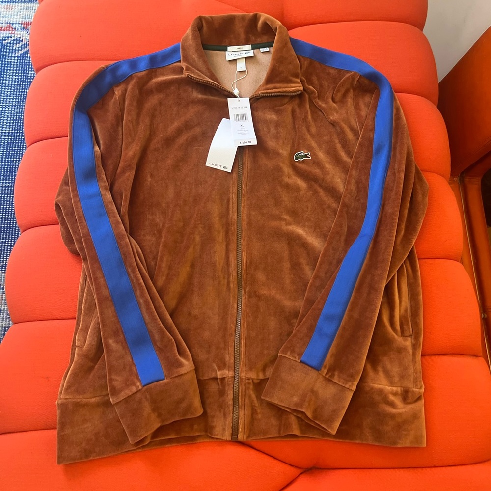 Lacoste velour track jacket size 7fr XL NWT